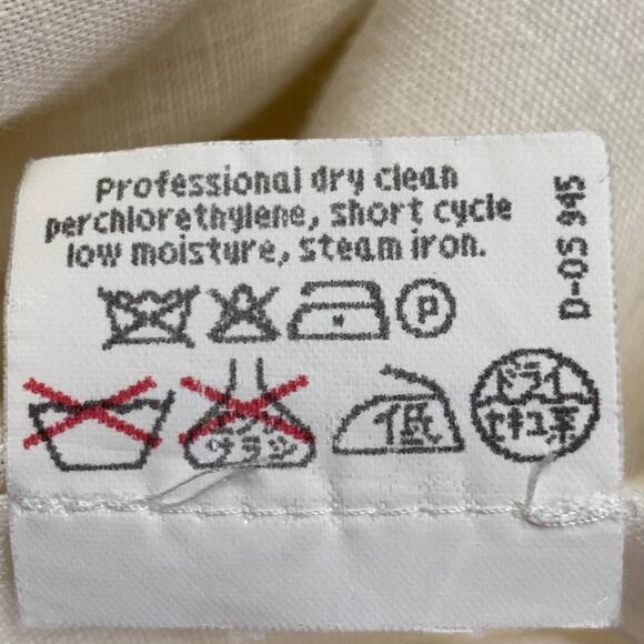 BYBLOS Size L Cream Gold Embroidery Linen One Pocket Long Sleeve Shirt - Picture 13 of 13